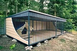 Kojec dla Psa 6x3m zabudowa drewniana z bali RAJKSTAL.PL