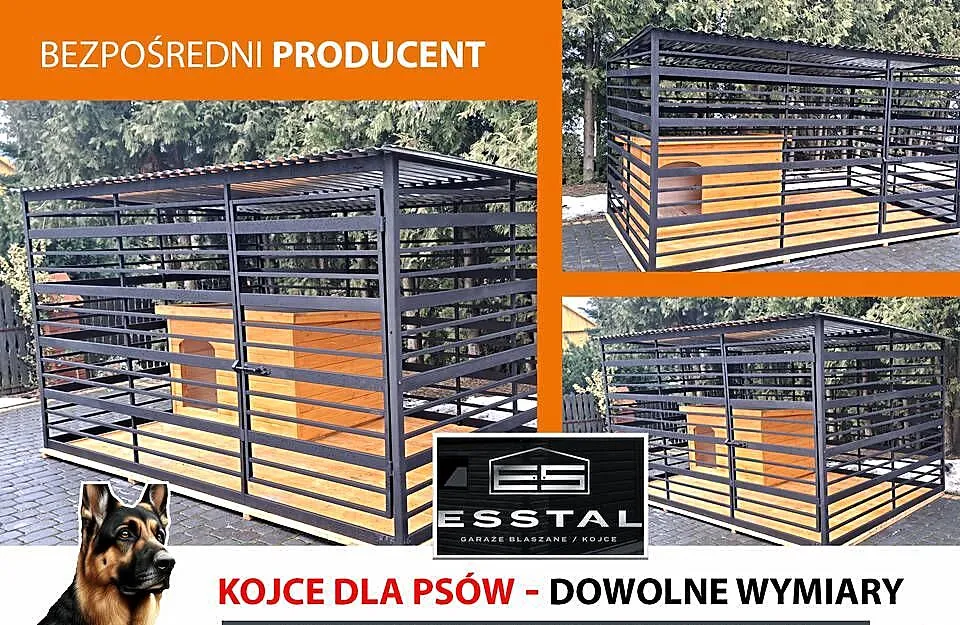 B129 KOJCE DLA PSÓW , KOJEC DLA PSA | dowolne rozmiary | dodatki | - ESSTAL, Lubuskie, Krosno Odrzańskie