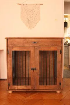 drewniana klatka kennelowa z szufladą duża 80x100cm, , Kórnik604