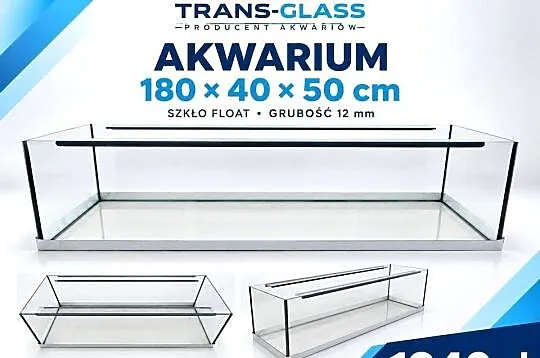 Akwarium 180x40x50 cm 360 l szkło float 12 mm – producent, Śląskie, Dąbrowa Górnicza