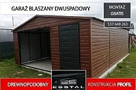 94B Garaż Blaszany - 6x5 orzech|Blaszak |Garaże | Wiaty| Kojce | - ESSTAL