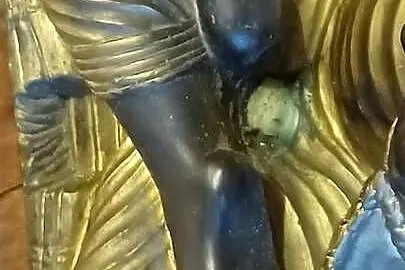 BUDDA CZARNO ZLOTA Z ZYWICY 45 WYSOKA LEKKO CIEZKA MA MIEJSCE NA SWIECZKE, Wielkopolskie, Poznań