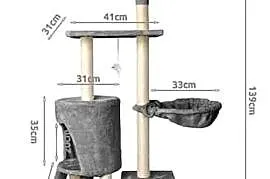 N16 NOWY drapak dla kota 138 cm beżowy drzewko