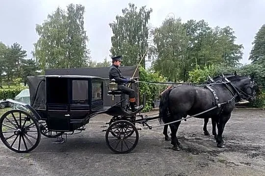 Glaslandauer Granatowy Lando Powóz Bryczka Landauer, Łódzkie, Dobroń