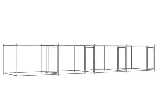 vidaXL Klatka dla psa, z drzwiami, szara, 8x2x1,5 m, stal(SKU:3209575)