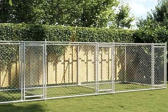vidaXL Klatka dla psa, z drzwiami, szara, 8x2x1,5 m, stal(SKU:3209575), Mazowieckie, Warszawa
