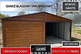 77AA GARAŻ BLASZANY- Złoty Dąb |Wiaty | Garaże | Wiata | 6x6 | - ESSTAL