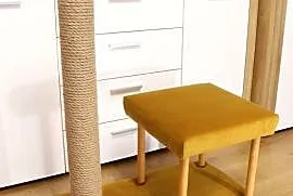 WYSOKI drapak dla kota w nowoczesnym stylu zółty / złoty