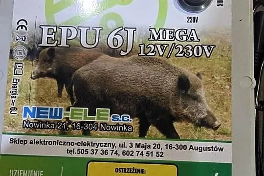 PASTUCH EPU-6J MEGA 12V/230V na dziki, sarny, bydło, Mazowieckie, Gośniewice