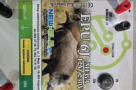 PASTUCH EPU-6J MEGA 12V/230V na dziki, sarny, bydło, Mazowieckie, Gośniewice