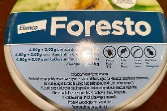 Obroża dla psa 8 kg Foresto od pcheł i kleszczy, Lubelskie, Lublin