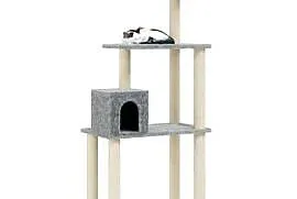 vidaXL Drapak dla kota z sizalowymi słupkami, jasnoszary, 147 cm(SKU171477)