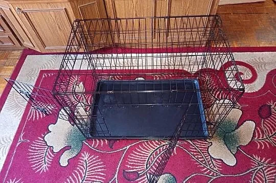 Klatka KENNELOWA kojec dla psa kota metalowa składana 90 cm z 2 wejściami, Śląskie, Bielsko-Biała