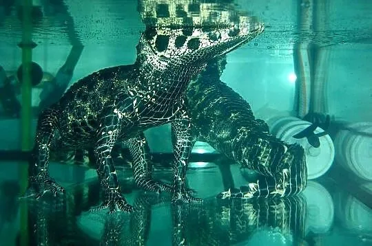 Młode Krokodyle krótkopyskie (Osteolaemus tetraspis) urodzone w 2025 roku, Śląskie, Katowice