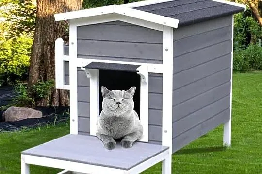 Domek dla zwierząt budka z tarasem i balkonem, Małopolskie, Brzesko