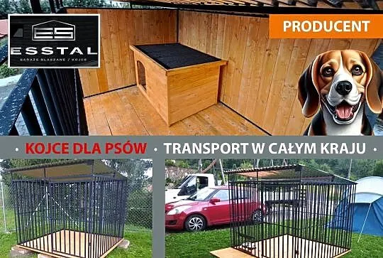 Mały Kojec dla Psa , KOJCE dla Psów , Zadaszenie Box   - ESSTAL, Lubelskie, Tomaszów Lubelski