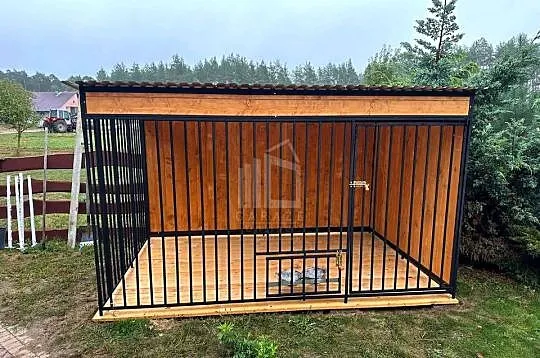 Kojec dla psa 3x2m Ściany zabudowane drewnem Wiatrołap Miski Podłoga ID695, Zachodniopomorskie, Drawsko Pomorskie