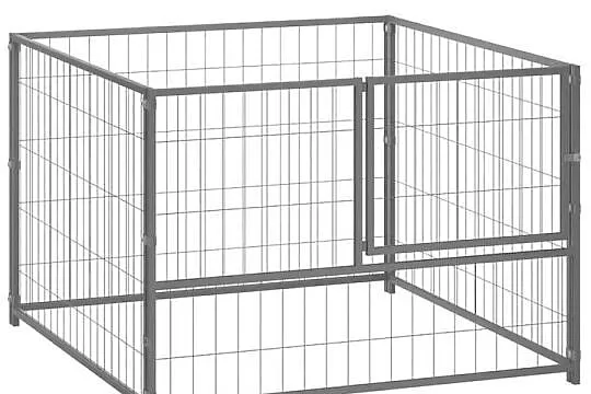 vidaXL Kojec dla psa, srebrny, 100x100x70 cm, stalowy(SKU:150792)