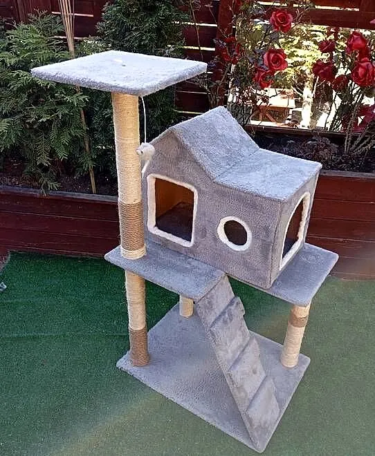 COSTWAY Szary drapak, wieża dla kota, legowisko, domek 106cm, Wielkopolskie, Poznań