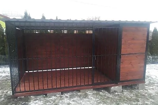 Kojec dla psa 4x2m z ocieplanym pomieszczeniem jako Buda, ciężki, stalowy, Mazowieckie, Piaseczno