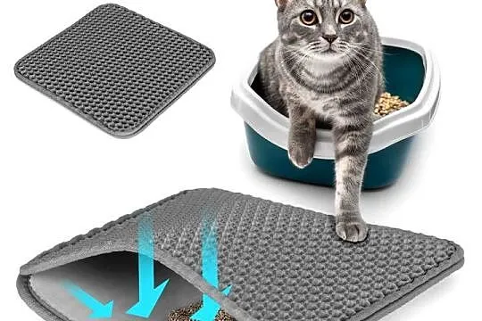 Mata dwuwarstwowa wycieraczka pod kuwetę dla kota szara Petsi, Opolskie, Smogorzów