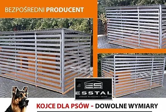 Kojec dla Psa , KOJCE dla Psów ,Klatka Box ,Zadaszenie - ESSTAL-